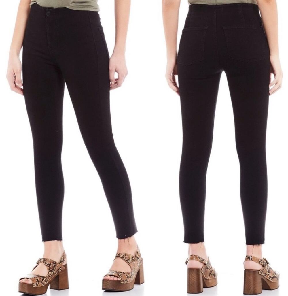 WE THE FREE Jeans Size 26 Free People Skinny Stretch Zipper Black Miles Away